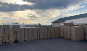 13 Cryochillers outside waiting to be picked up